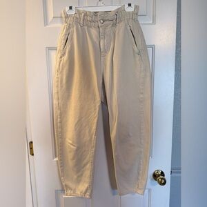 Zara Women's Beige Barrel Leg Pants